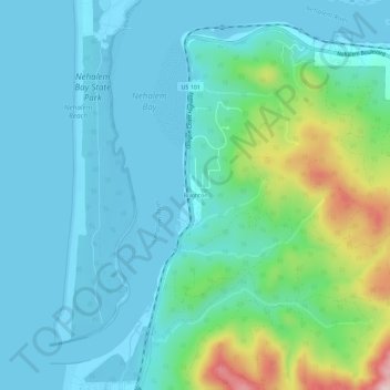 Brighton topographic map, elevation, terrain