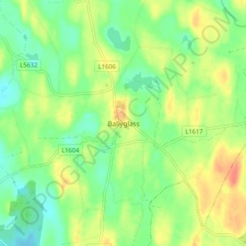 Ballyglass topographic map, elevation, terrain