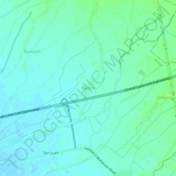 Betes topographic map, elevation, terrain