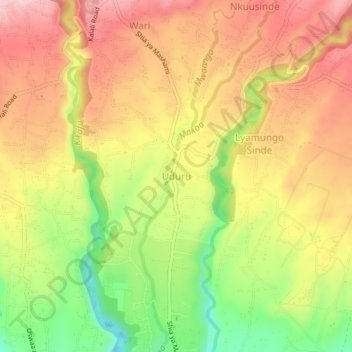 Uduru topographic map, elevation, terrain