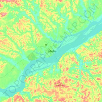 Itaituba topographic map, elevation, terrain