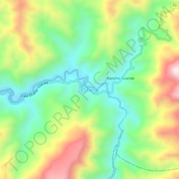 El Tarra topographic map, elevation, terrain
