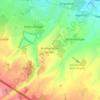 Rodmersham Green topographic map, elevation, terrain