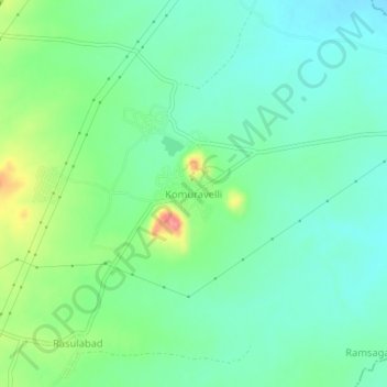 Komuravelli topographic map, elevation, terrain
