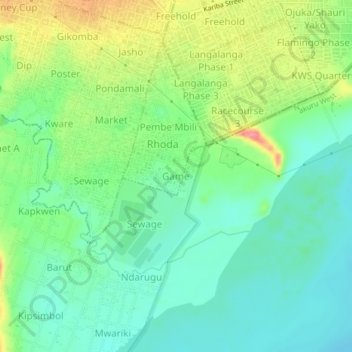 Game topographic map, elevation, terrain