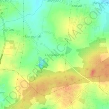 Chokkanahalli topographic map, elevation, terrain