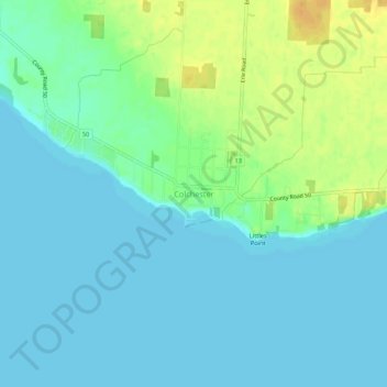 Colchester topographic map, elevation, terrain