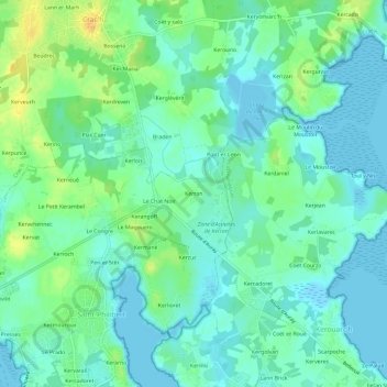 Kerran topographic map, elevation, terrain