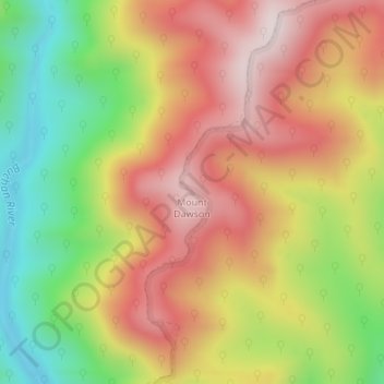 Mount Dawson topographic map, elevation, terrain