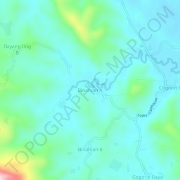 Binahian A topographic map, elevation, terrain