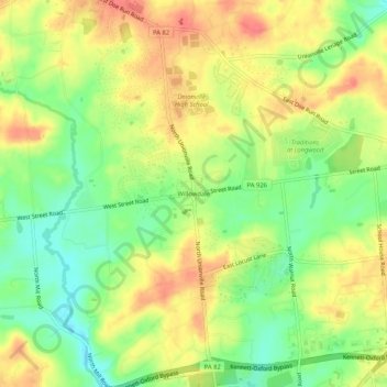 Willowdale topographic map, elevation, terrain
