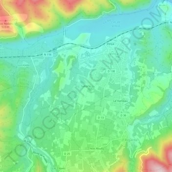Sahorle topographic map, elevation, terrain