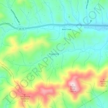 Possumtrot topographic map, elevation, terrain