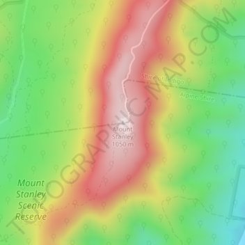 Mount Stanley topographic map, elevation, terrain