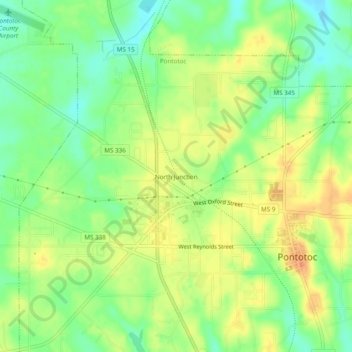 North Junction topographic map, elevation, terrain