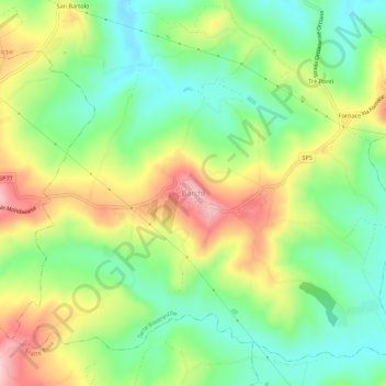 Barchi topographic map, elevation, terrain