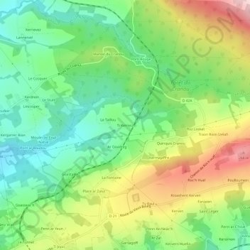 Ti Kerneiz topographic map, elevation, terrain