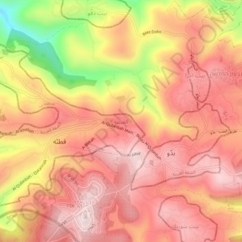 Al Qubeiba topographic map, elevation, terrain