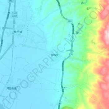 Jinji topographic map, elevation, terrain