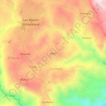 Pajón topographic map, elevation, terrain
