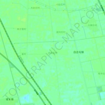 白古屯村 topographic map, elevation, terrain