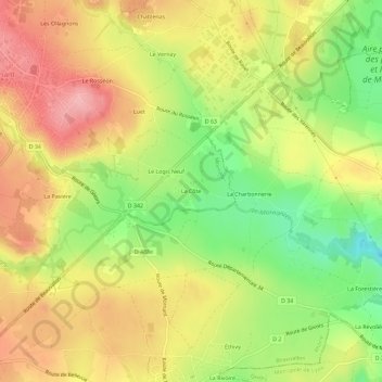 La Côte topographic map, elevation, terrain