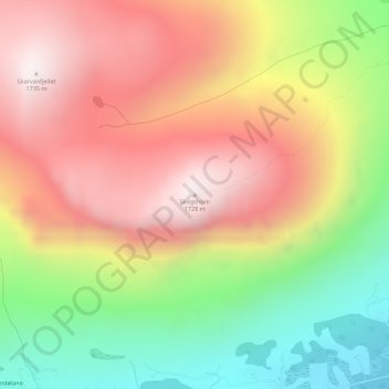 Skogshorn topographic map, elevation, terrain