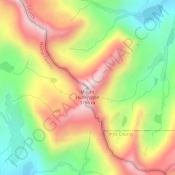 Mount Huntington topographic map, elevation, terrain