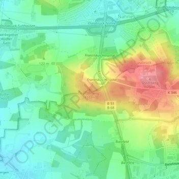 Harderberg topographic map, elevation, terrain