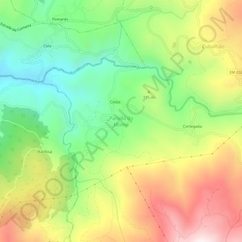 Parada do Monte topographic map, elevation, terrain