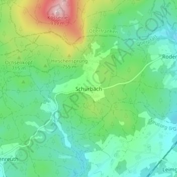 Schurbach topographic map, elevation, terrain