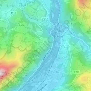Sedons topographic map, elevation, terrain