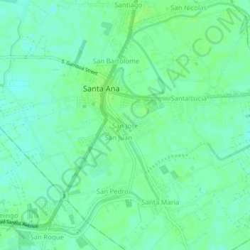 San Jose topographic map, elevation, terrain