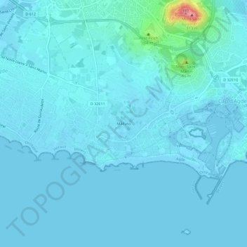 Malfato topographic map, elevation, terrain