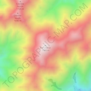Barometer topographic map, elevation, terrain