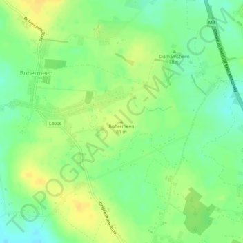 Bohermeen topographic map, elevation, terrain