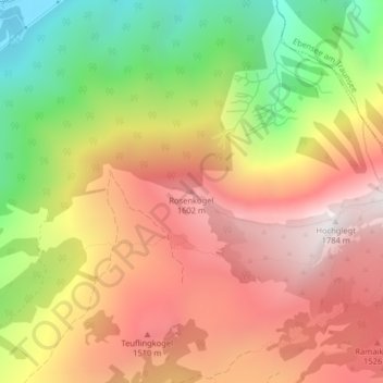 Rosenkogel topographic map, elevation, terrain
