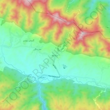Dinarta topographic map, elevation, terrain