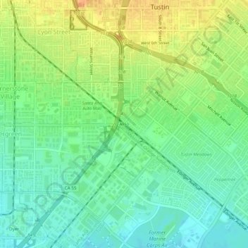 Aliso topographic map, elevation, terrain