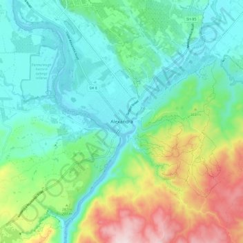 Alexandra topographic map, elevation, terrain