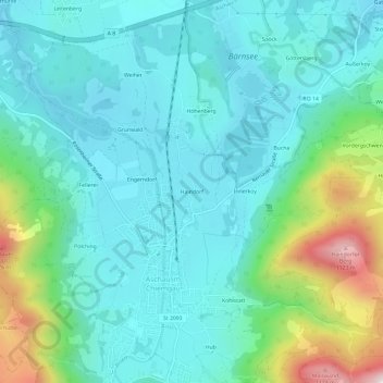 Haindorf topographic map, elevation, terrain