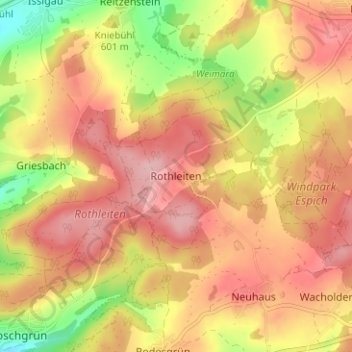 Rothleiten topographic map, elevation, terrain