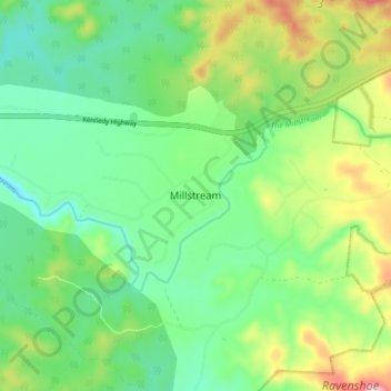 Millstream topographic map, elevation, terrain