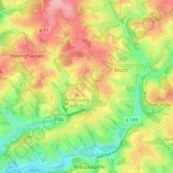 Hohr topographic map, elevation, terrain