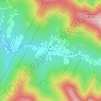 Spruceton topographic map, elevation, terrain