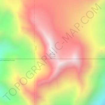 Mount Thomas topographic map, elevation, terrain