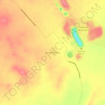Youanmi Downs topographic map, elevation, terrain