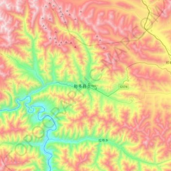 称多县 topographic map, elevation, terrain