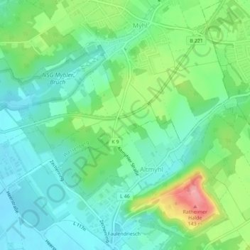 Am Lindchen topographic map, elevation, terrain