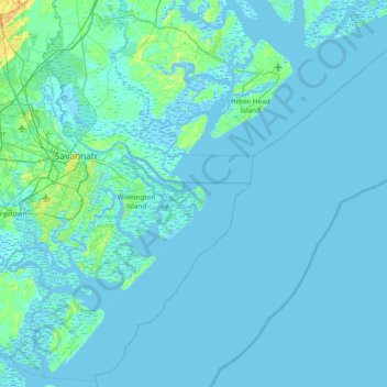 Tybee Island topographic map, elevation, terrain
